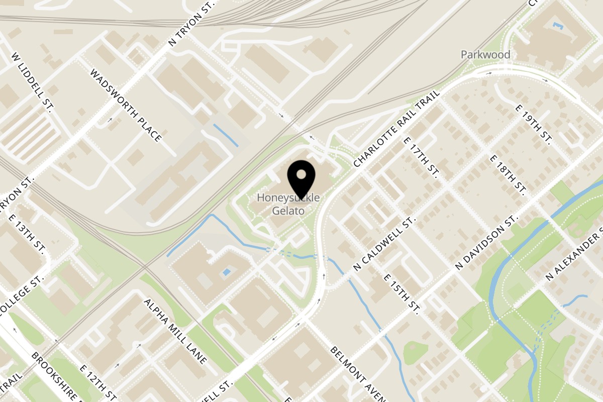 Map showing the location of Papi Queso on 1115 N Brevard St #2 in Charlotte